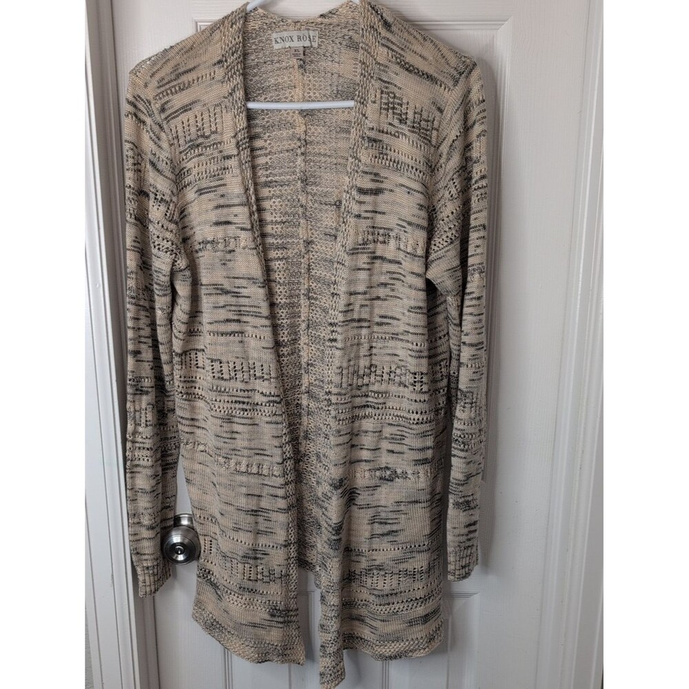 Knox Rose Long Open-Front Knit Cardigan Size XL